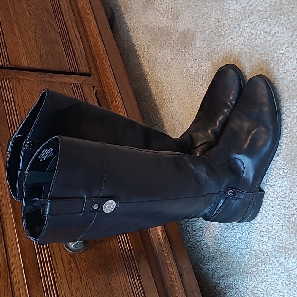 Anne Klein Black Riding Style Boot - Picture 3 of 4